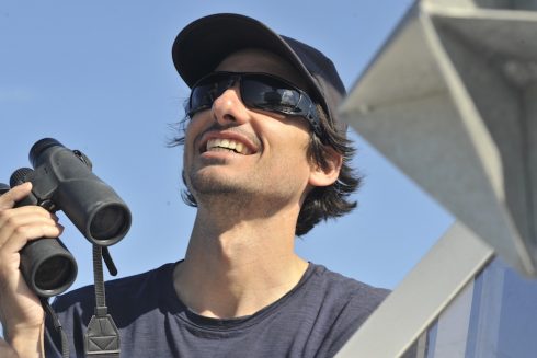 Timothée Perrero with his binoculars