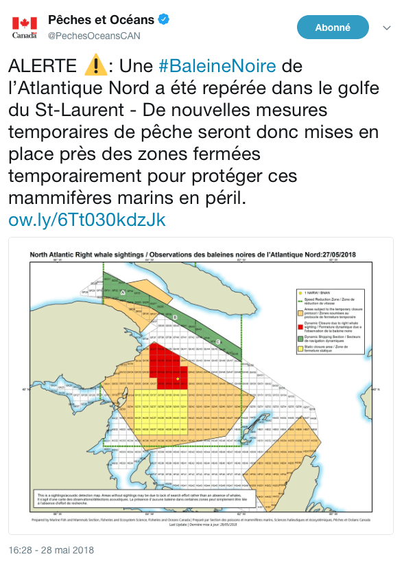 Carte des nouvelles zones de pêche en fermeture temporaire