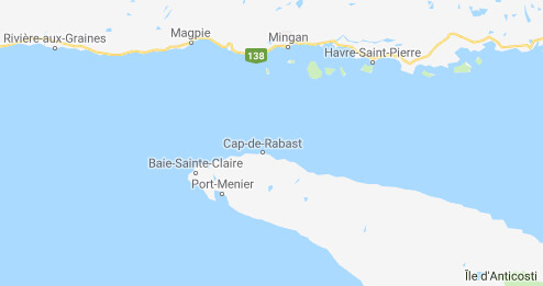 Carte du nord du golfe Saint-Laurent.