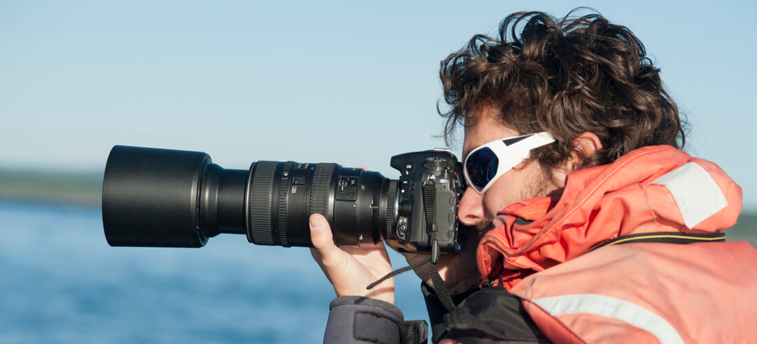 Mathieu Marzelière with a camera