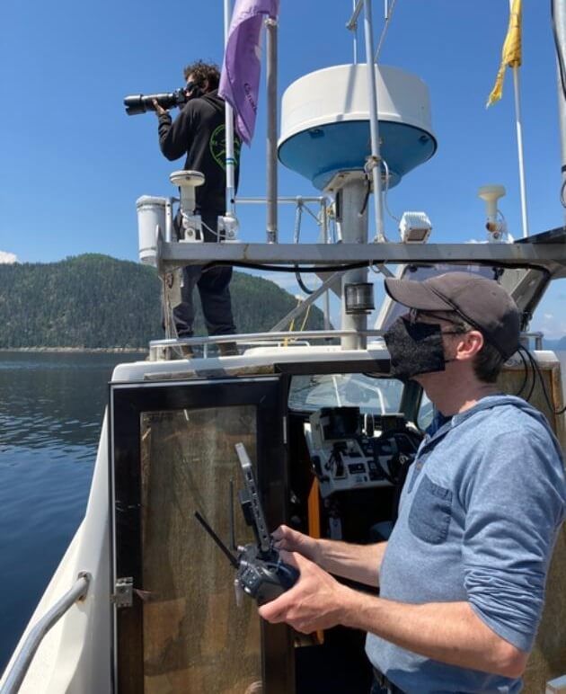 Researcher on the boat
