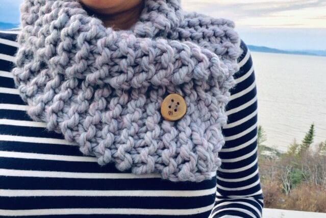 Hand knitted scarves.